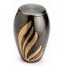 Superior Brass Cremation Ashes Urn - Adult Size - Black Pewter Finish - Gold Motif